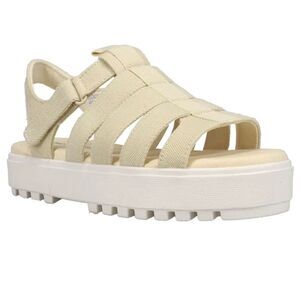 TOMS Fisherman Lug Platform Womens Off White Casual Sandals 10017906 Size 10 New